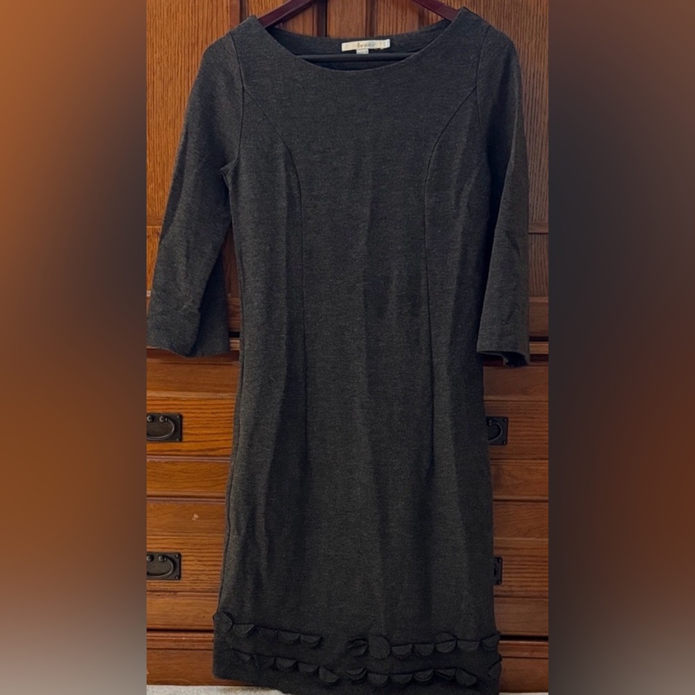 Boden Jersey Circle Applique Jersey Ponte Shift Dress 3/4 Sleeve Modest US4 UK8